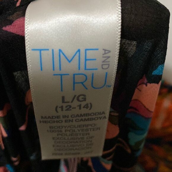 NWT Time and Tru Floral Swimsuit Cover Up - Size Large - Picture 15 of 15